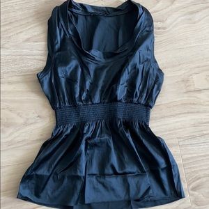 Bcbg dark blue silk top, new!
